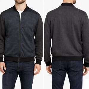 GUC Charleston Threads Blue and Grey Camo Lightweight Bomber Jacket. Size L